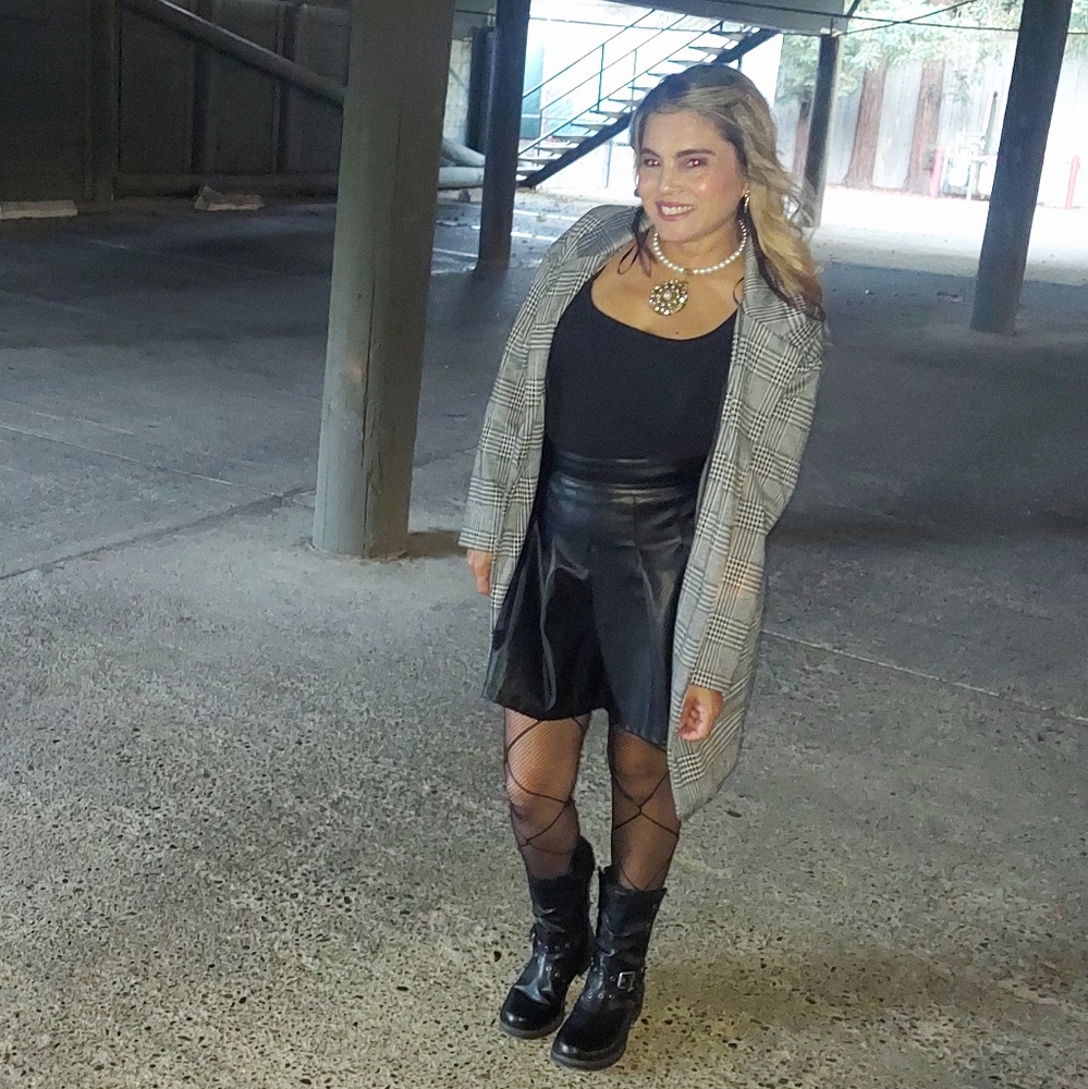 Faux leather skirt